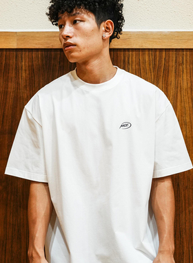 NICEID NICE小LOGO棉质运动短袖宽松篮球短袖圆领小领口训练T恤