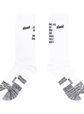 NICEID NICE高帮休闲篮球袜潮流中高筒运动袜毛巾底包裹球袜