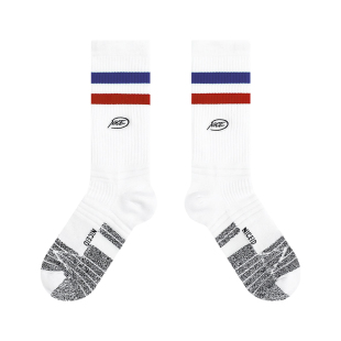 NICEID NICE高帮休闲条纹篮球袜潮流中高筒运动袜毛巾底包裹球袜