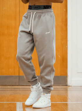 NICEID NICE秋冬厚绒舒适款版型运动卫裤长裤男女宽松束脚扎袜裤
