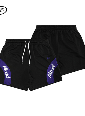 NICEID NICE拼色美式篮球短裤实战训练运动裤夏季宽松透气五分裤