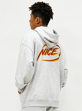 NICEID NICE LOGO运动卫衣卫裤毛圈款男女春秋休闲宽松连帽套头
