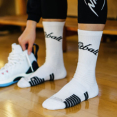 NICEID 简洁黑白篮球袜 街球高帮袜 NICE STREETBALL篮球精英袜