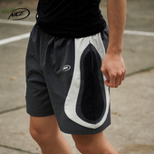 NICEID 拼色速干实战训练运动宽松透气四分裤 NICE美式 篮球短裤