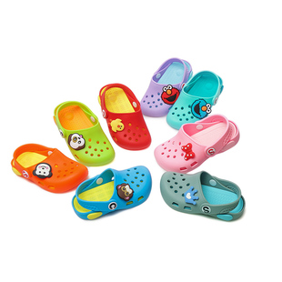 防滑两穿家居花园拖鞋 Cro cs1 4岁宝宝硅胶儿童洞洞鞋 海边沙滩鞋