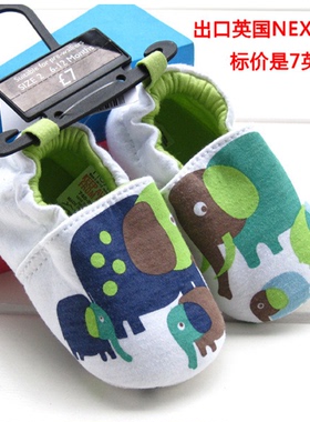 英国外贸NE-XT婴儿鞋0-1岁柔软纯棉舒适学步鞋防滑布底不掉鞋