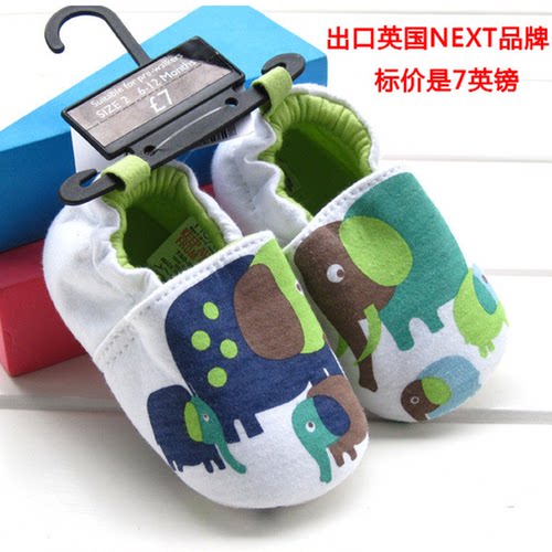 英国外贸NE-XT婴儿鞋0-1岁柔软纯棉舒适学步鞋防滑布底不掉鞋