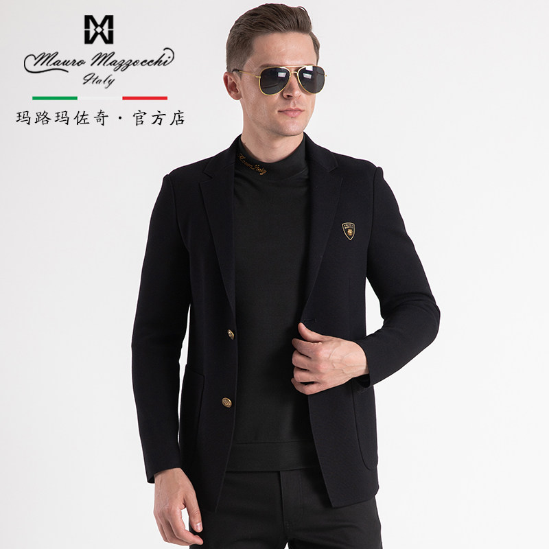 玛路男装/mauro秋冬休闲时尚/混纺针织抗起球西服外套mh313305