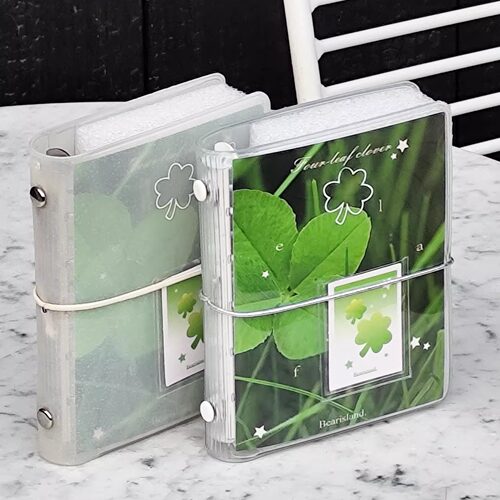 m5幸运四叶草原创设计小清新绿色四叶草卡册活页本相片收纳册收纳