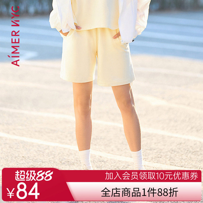 爱慕NYC外穿女HORIZON地平线休闲棉质夏季短裤AN820791