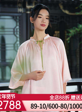 皇锦真丝经典女士睡衣套头分身家居服套装HJ21528