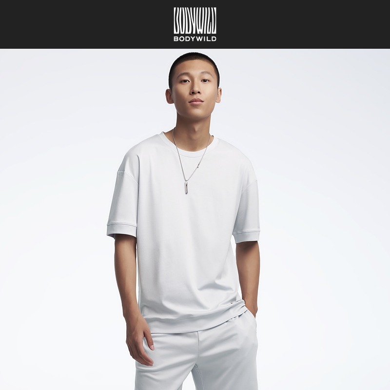 BODY WILD2024新款好感injoy圆领短袖家居上衣男女同款ZBN41FU1