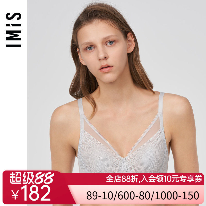 爱美丽IMIS内衣大杯包容大胸显小薄蕾丝全罩杯兔耳朵文胸IM13BKT1