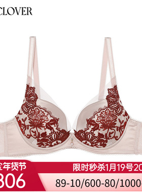 兰卡文闪耀艺术家系列3/4文胸蕾丝刺绣厚杯小胸聚拢内衣女LC11XL1