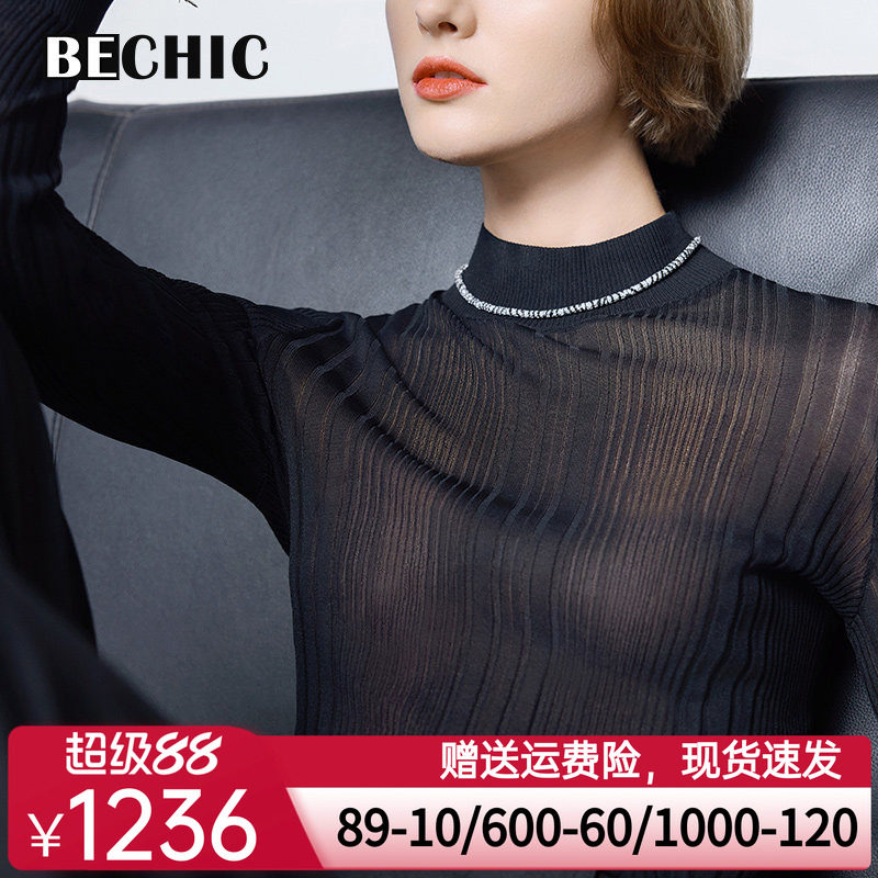 【24秋冬新品】BeChic映像2小高领长袖针织打底保暖内搭BC72CJ1