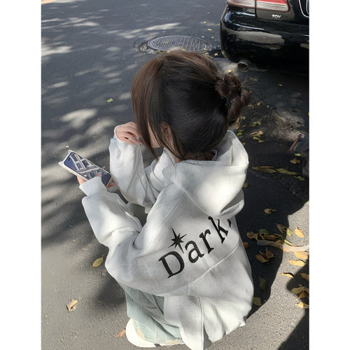 休闲慵懒连帽外套女春秋