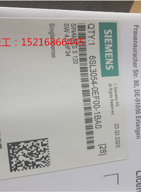 西门子S120变频器CF卡6SL3054-0EF00-1BA0/1BAO