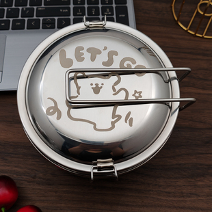 特厚304不锈钢饭盒分层餐盒学生食堂打饭便当盒带盖泡面碗