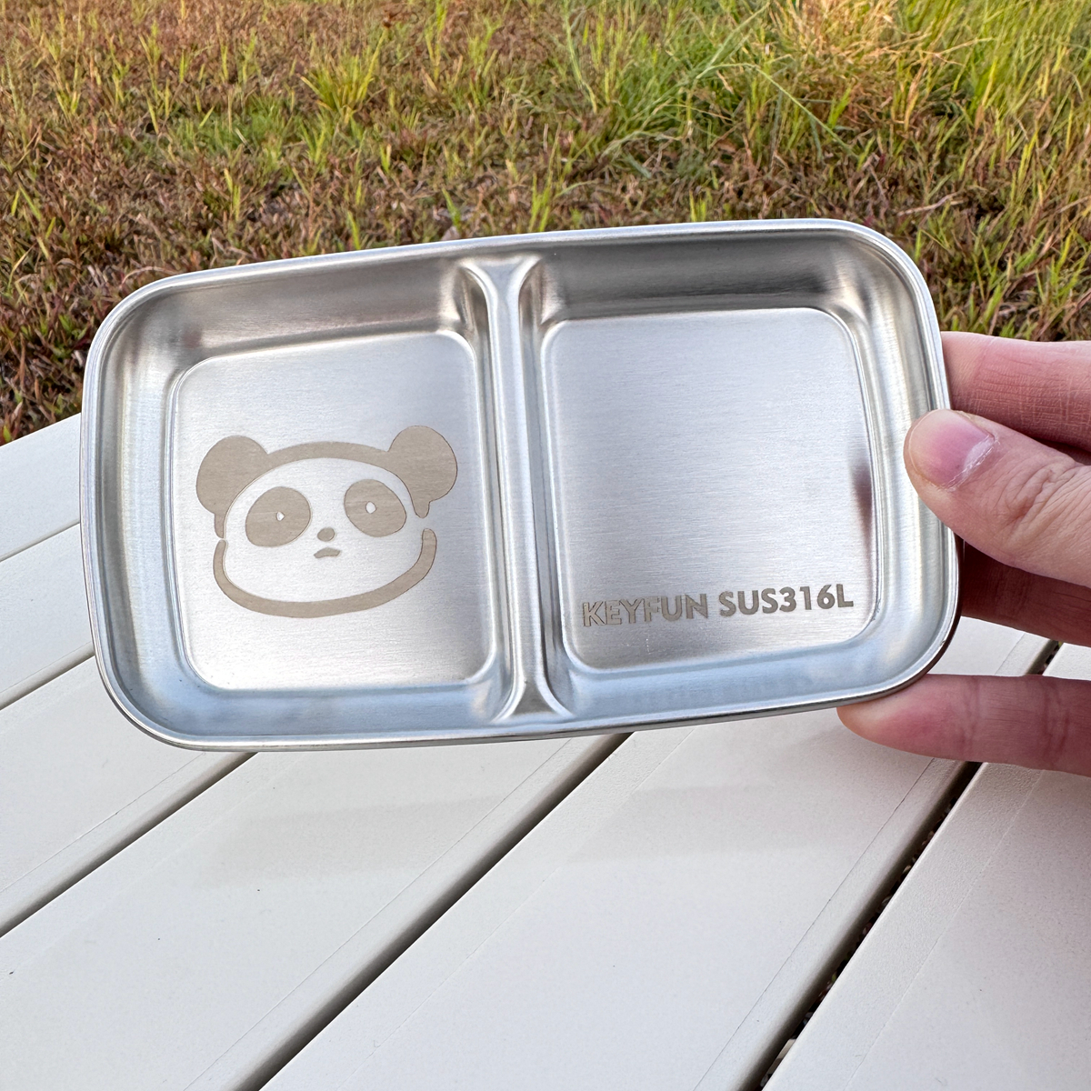 316L不锈钢蘸料碟两格调味碟多格烤肉火锅调料碟烧烤酱油碟子