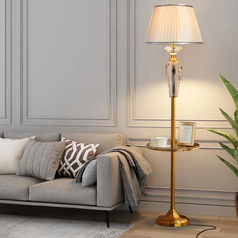 轻奢水晶落地灯美式简约客厅沙发茶几落地灯卧室床头立式暖光台灯,家装灯饰光源,装饰落地灯,淘宝优惠券,粉丝福利购,淘宝优惠卷