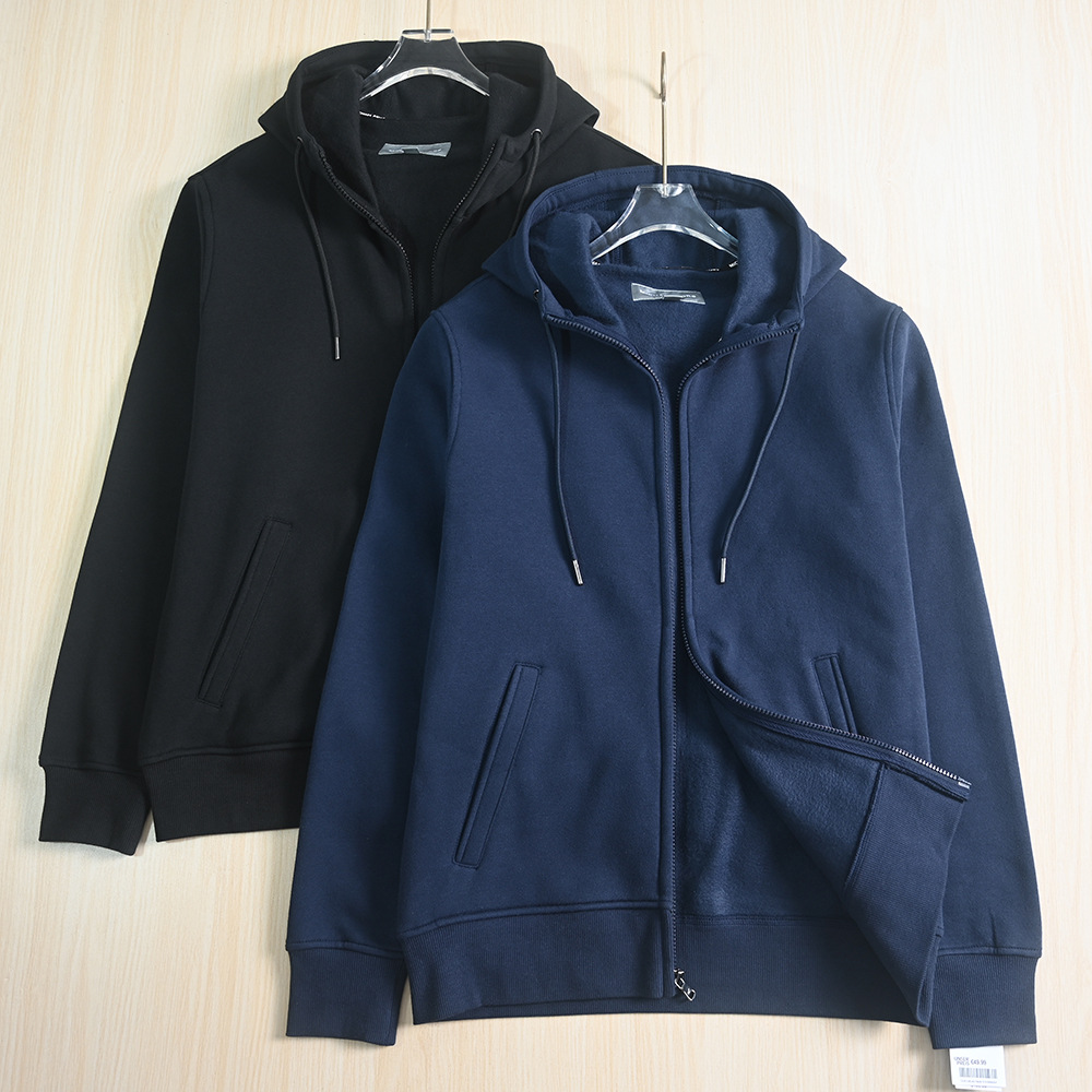 男装好货 9/19美M系缘 秋冬季简约腹绒男士连帽长袖开身卫衣