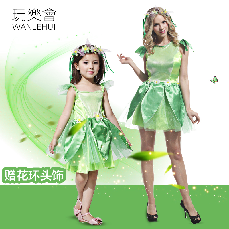 玩乐会cosplay演出成人儿童绿仙子精灵衣服表演服装绿野仙踪服装