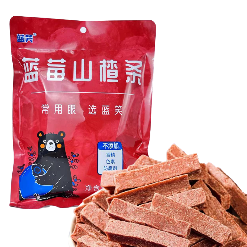 蓝莓山楂条250g/袋健康美味0脂肪无添加解腻小零食蓝莓条袋装酸甜