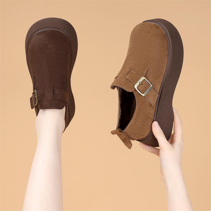 厚底增高勃肯女鞋乐福鞋低帮单鞋