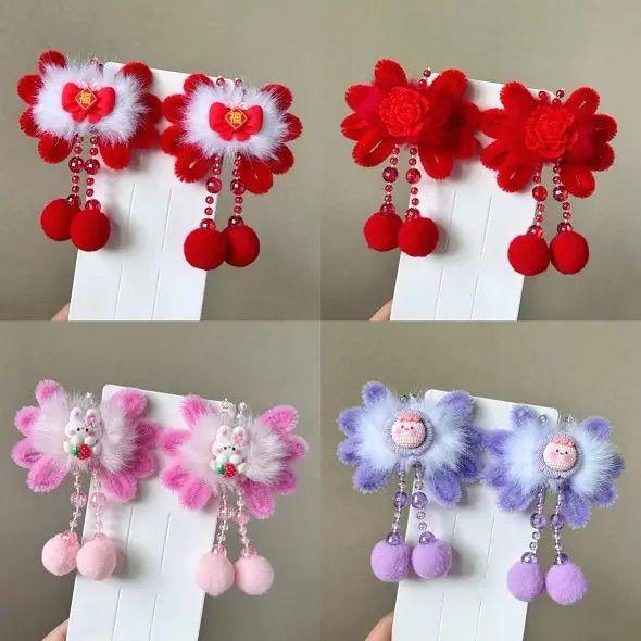 中国风女童汉服发夹古风流苏