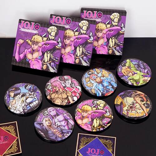 75mm徽章盲盒吧唧胸针正版jojo奇妙冒险黄金之风乔巴纳布鲁诺谷子