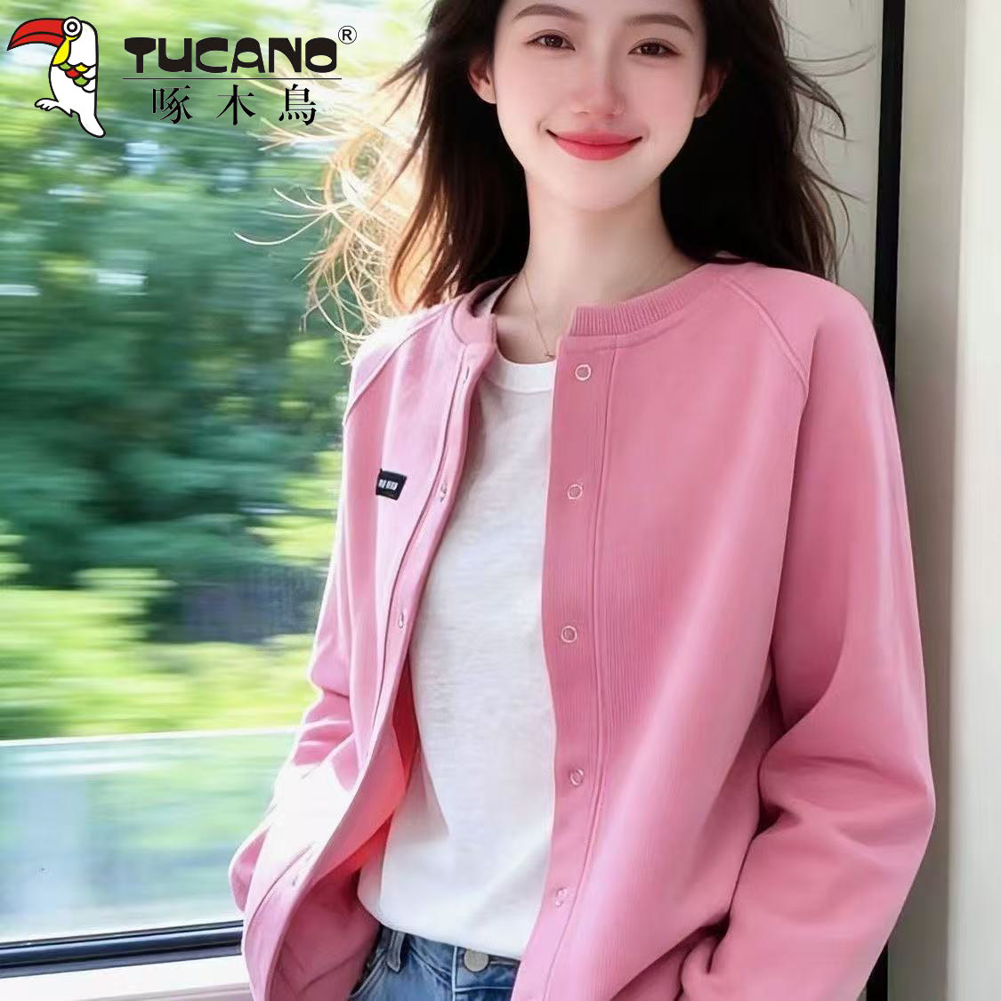 啄木鸟春秋新款显瘦卫衣女