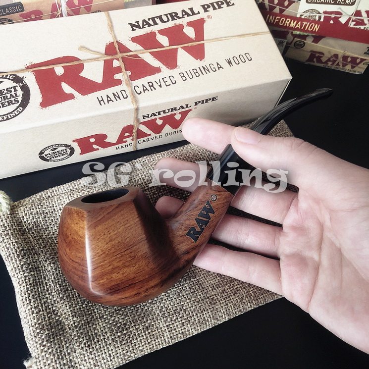 原装进口 RAW 手工 巴西花梨 实木 带滤芯 弯式 烟斗