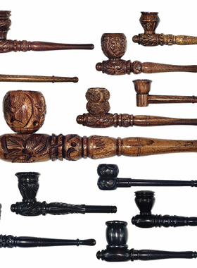 欧洲原装进口 Headshop 手工 雕花 玫瑰木 烟斗 pipe