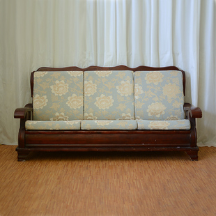 实木沙发坐垫带靠背客厅四季 老式 通用三人单人位联邦春秋凉椅坐垫