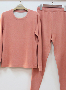 新一步32050大鹅蚕丝磨绒发热女保暖32060无痕保暖内衣套装32140