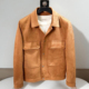 2025春秋季 潮 上衣秋装 麂皮绒短款 翻领夹克外套男鹿皮休闲百搭工装
