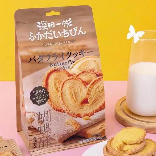 金语深田一彬蝴蝶酥212g袋装方块酥虾米脆烧点心办公茶配解馋零食 - 封面