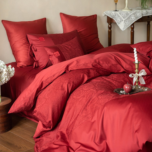 100S全棉婚庆长绒棉四件套