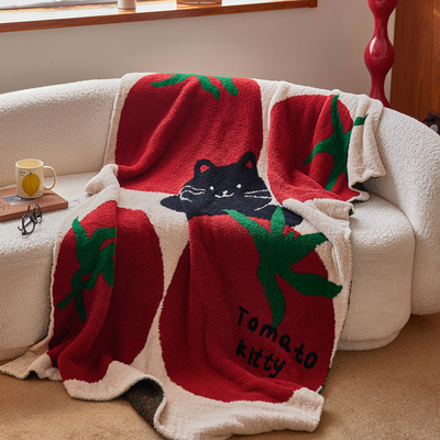 半边绒针织毛毯客厅沙发空调盖毯