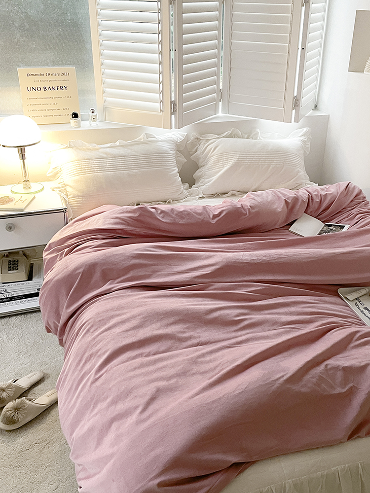 米一浔简约天鹅绒不掉毛被套