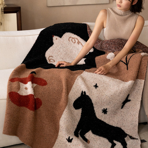 卡通风秋冬加厚针织多功能毛毯