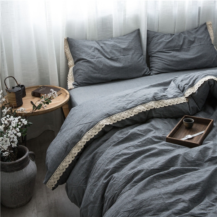 少女心水洗棉四件套公主风