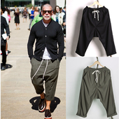 WOOSTER哈伦裤 男休闲吊裆裤 日系复古雅痞垮裤 NICK 八分宽松小脚裤