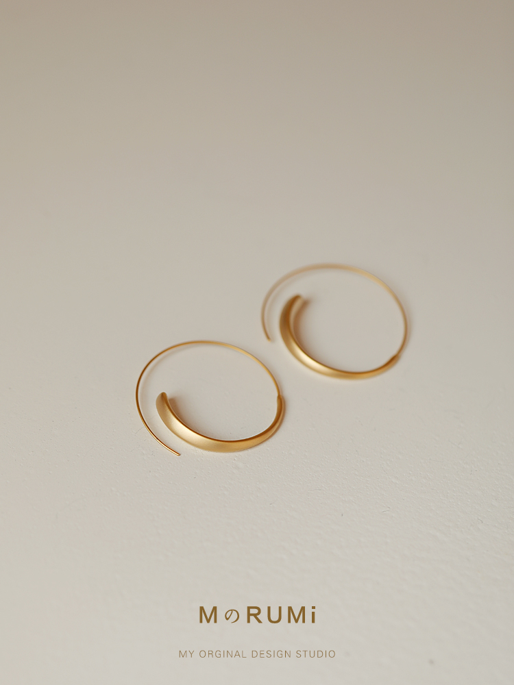 感哑雾面圆圈夸张大气金属女耳环