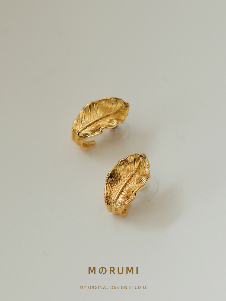 简约冷淡风意大利叶子耳环