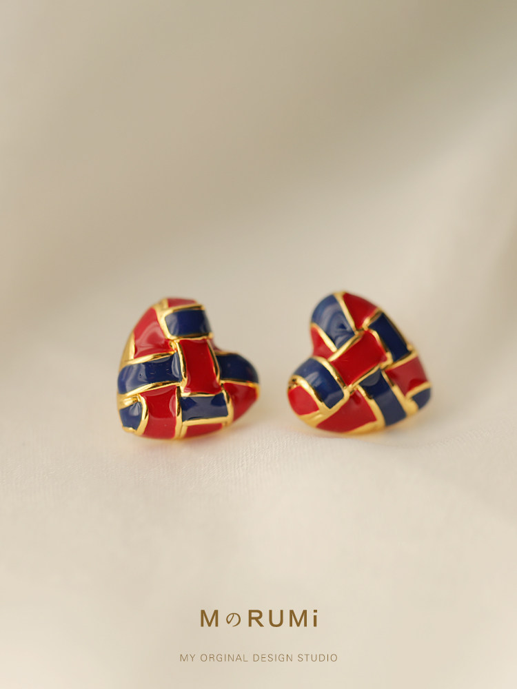 小香风法式设计个性立体复古气质编织爱心耳钉高级感几何耳环女,饰品/流行首饰/时尚饰品新,耳钉,淘宝优惠券,粉丝福利购,淘宝优惠卷