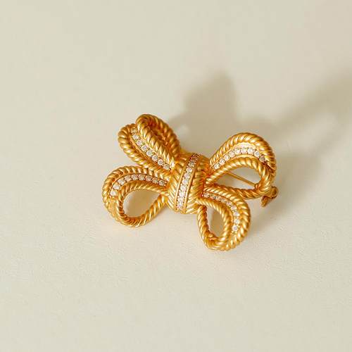 高级感秋冬中古风复古立体蝴蝶结胸针高档女西装大衣胸花大衣配饰
