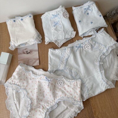 小清新夏季奶蓝小碎花A类婴儿棉