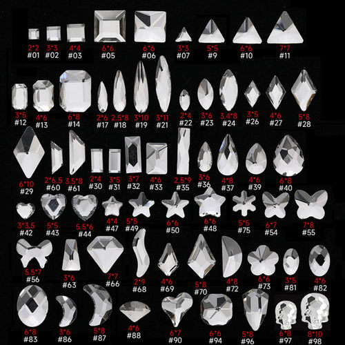 美甲饰品水滴星星爱心平底异形钻