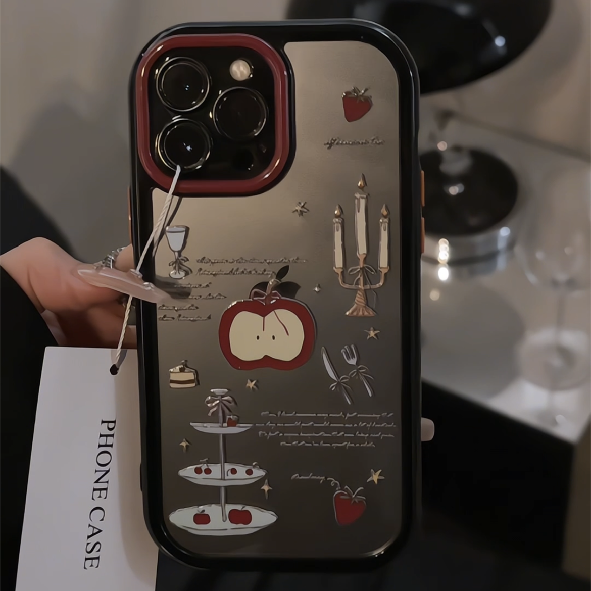 涂鸦苹果下午茶适用苹果17promax奶油卡通手机壳iphone16防摔华为P70可爱华为mate70pro简约小米小众红米新款